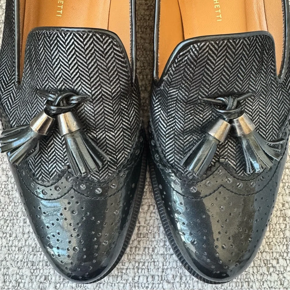 Bardnessa Franchetti Women’s Black Wingtip Brogue Tassel Loafers EU 36 (US 5.5) - Picture 11 of 15